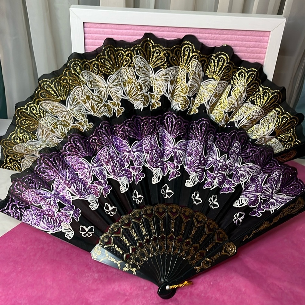 Beautiful 18” Butterflies Fans! - Picture 2 of 7